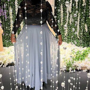 XXL Light Blue Morning Lavender Maxi Skirt
